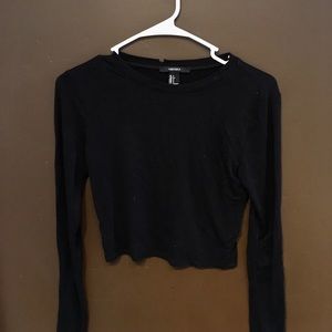 Forever 21 cropped black long sleeve, size small